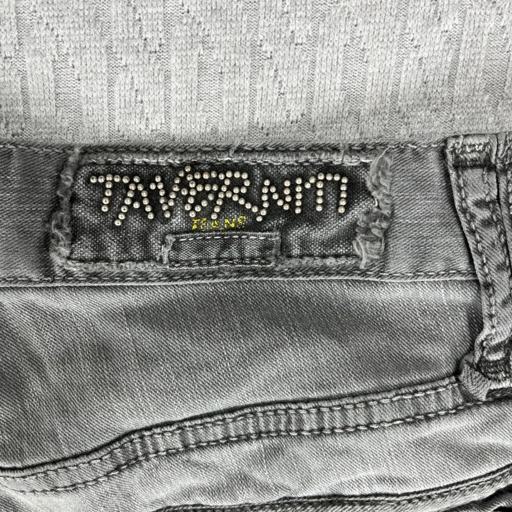 Taverniti So Jeans Mens 31x33 Grey Mec Tape 17 Distressed Straight Denim Pants